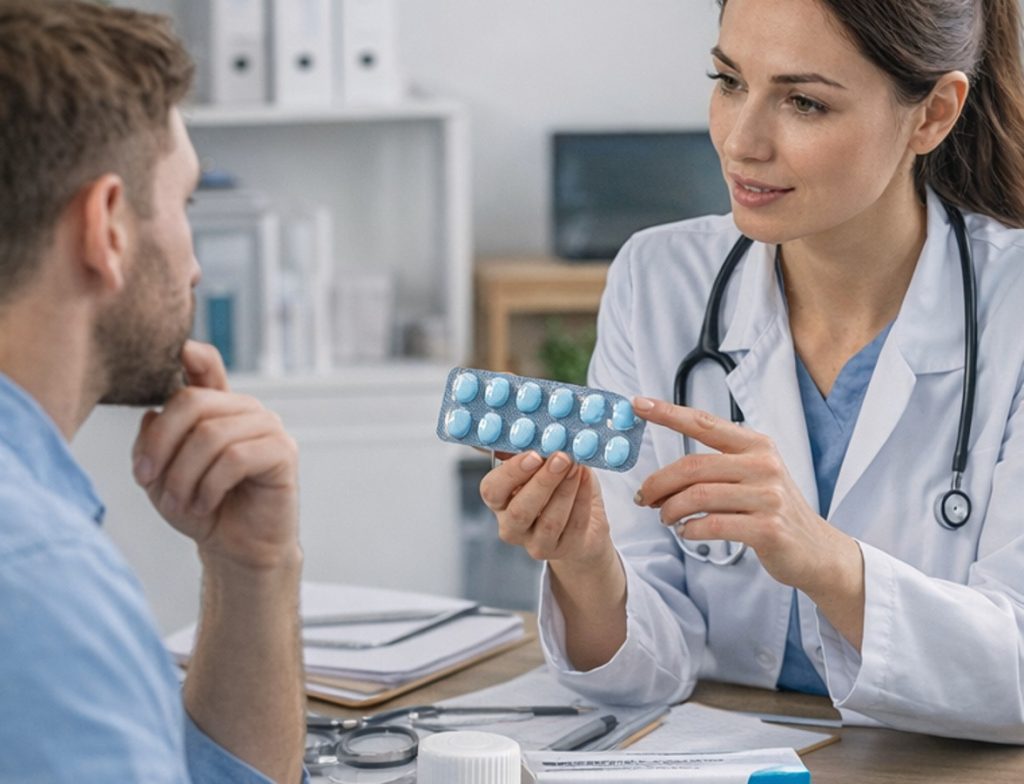 Doctor explaining herpesvirus-related illnesses