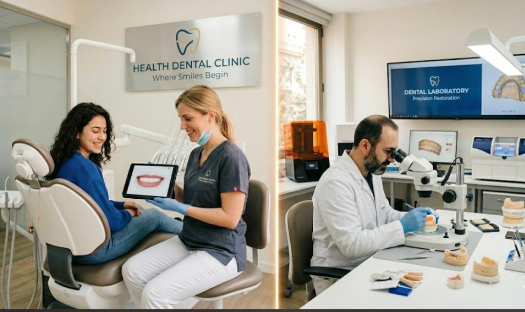 Dental clinic consultation and laboratory precision restoration process