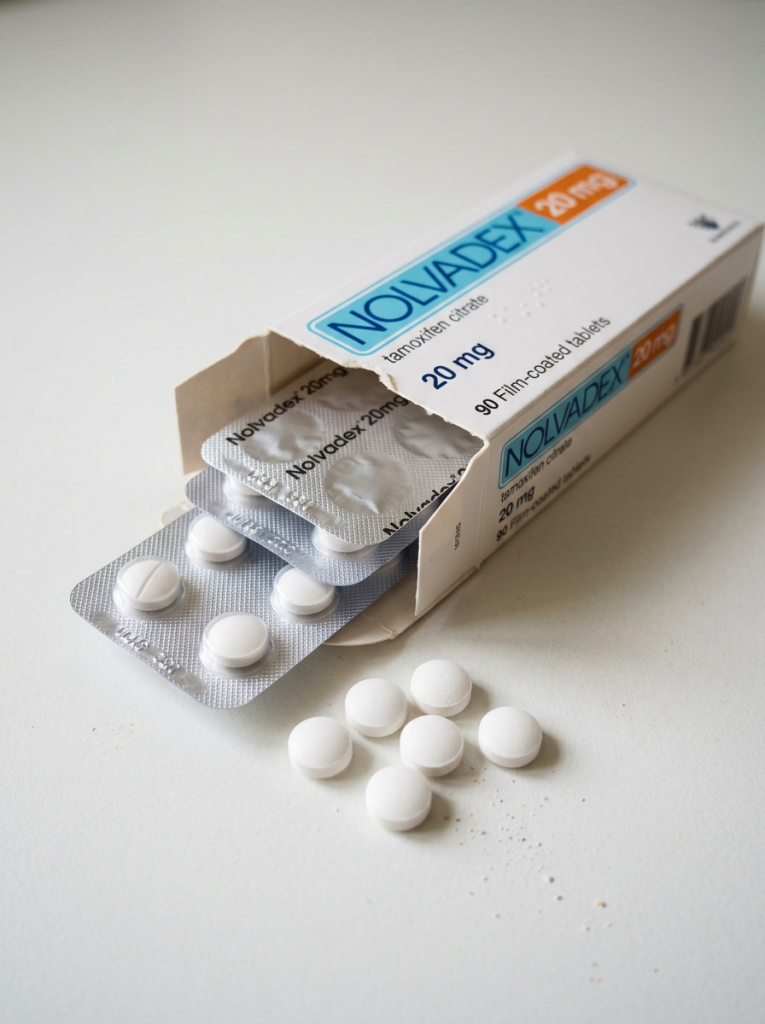 Open Tamoxifen 20 mg tamoxifen citrate package with tablets